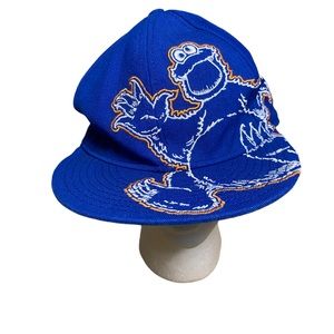 Cookie Monster Sesame Street Fitted Cap Blue Embroidered 7 1/2